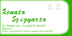 renato szigyarto business card