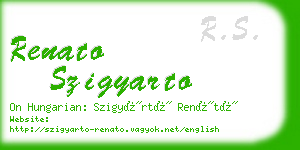 renato szigyarto business card